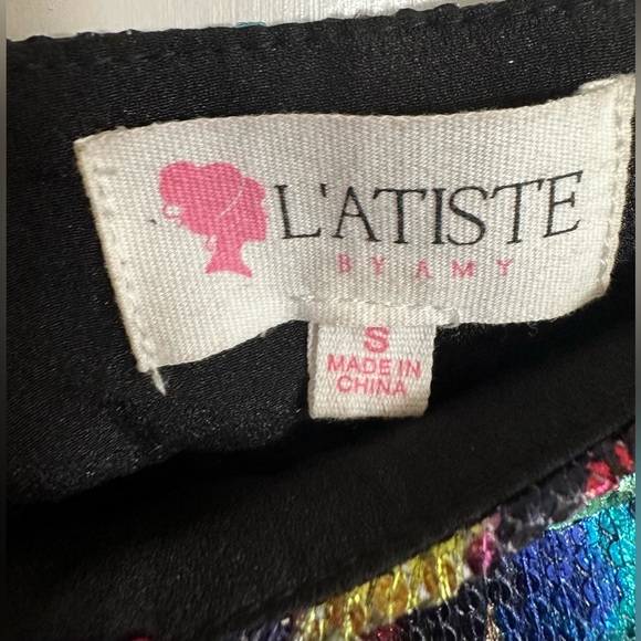 2 piece multi-color pant suit - Picture 4 of 8